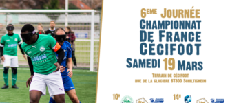 invitation 6ème journée championnat de france de cécifoot samedi 19 mars rue de la glacière à schiltigheim