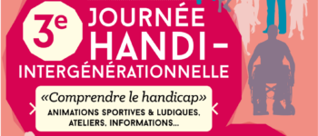 Affiche de la 3e journée handi intergénérationnelle de Montigny Les Metz avec des ilustrations de personnages en situation de handicap (description de l'affiche dans l'article)